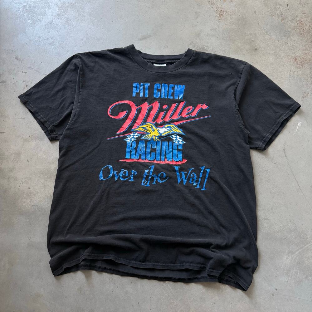 Vintage 90’s Miller Lite Nascar Racing Pit Crew Logo Retro T-shirt Size XL